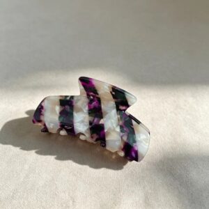 European and American striped patchwork hair clips, wholesale high ponytail shark clips, vintage bun clips, claw clips, large acetate sheet headwear